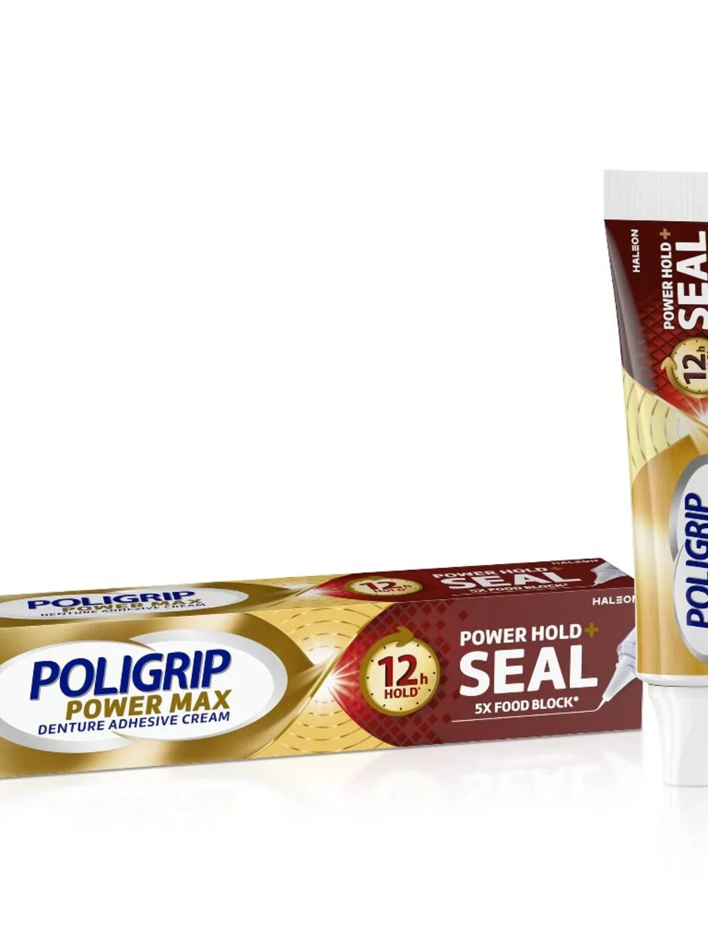 Poligrip Power Max Power Hold plus Seal Denture Adhesive Cream, Denture Cream fo